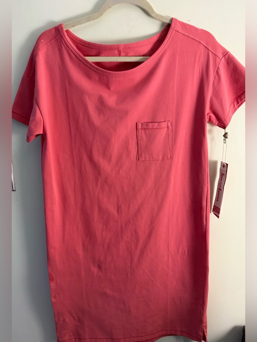 NWT Hanna Andersson Coral Tee Shirt Dress S